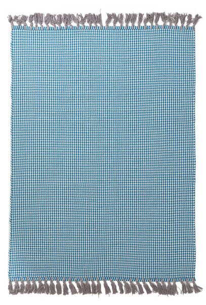 Χαλί Urban Cotton Kilim Δ - Houndstooth Caribbean Sea Royal Carpet - 130×190 cm