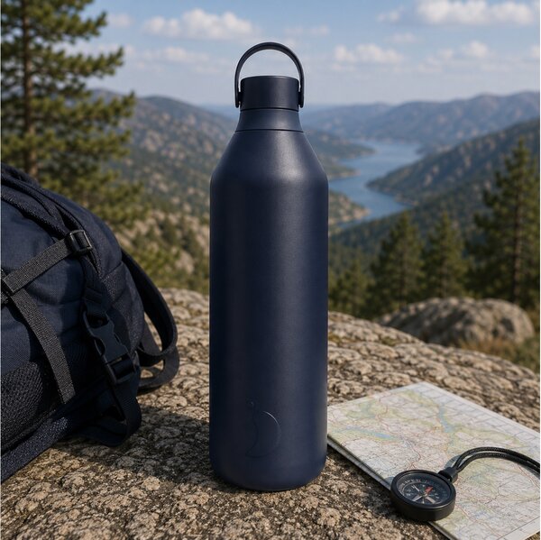 Μπουκάλι Θερμός Series 3 Chilly's με χωρητικότητα 1000ml και διατήρηση θερμοκρασίας 23h ζεστό / 60h κρύο - Astral Navy Blue