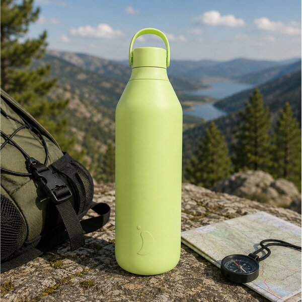 Μπουκάλι Θερμός Series 3 Chilly's με χωρητικότητα 1000ml και διατήρηση θερμοκρασίας 23h ζεστό / 60h κρύο - Limelite