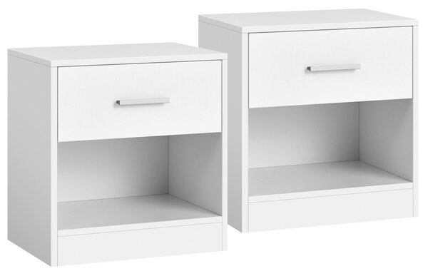 Σετ 2 κομοδίνα Λευκό Vasagle 39x27.6x41 cm
