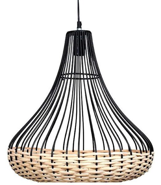 Φωτιστικό Οροφής 949-124-006 41x41cm 1xE27 60W Natural-Black