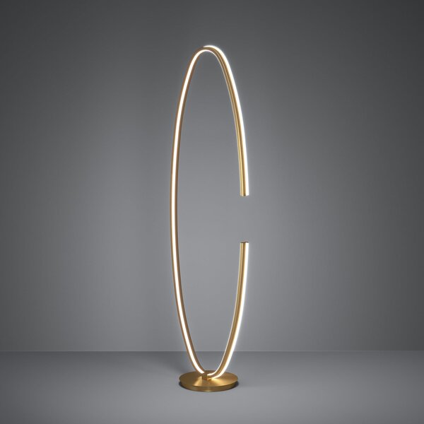 Stars of Light LED λαμπτήρας δαπέδου Bogado, χρυσός, 143 εκ., CCT με δυνατότητα, ρυθμιζόμενος, Χρυσό / Ορείχαλκου, Σαλόνι / τραπεζαρία, Μέταλλο, σύγχρονο