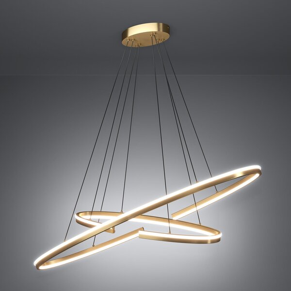Stars of Light Φωτιστικό οροφής LED Bogado, χρυσό, 120 cm, ρυθμιζόμενη, ρυθμιζόμενος, Χρυσό / Ορείχαλκου, Σαλόνι / τραπεζαρία, Μέταλλο, σύγχρονο