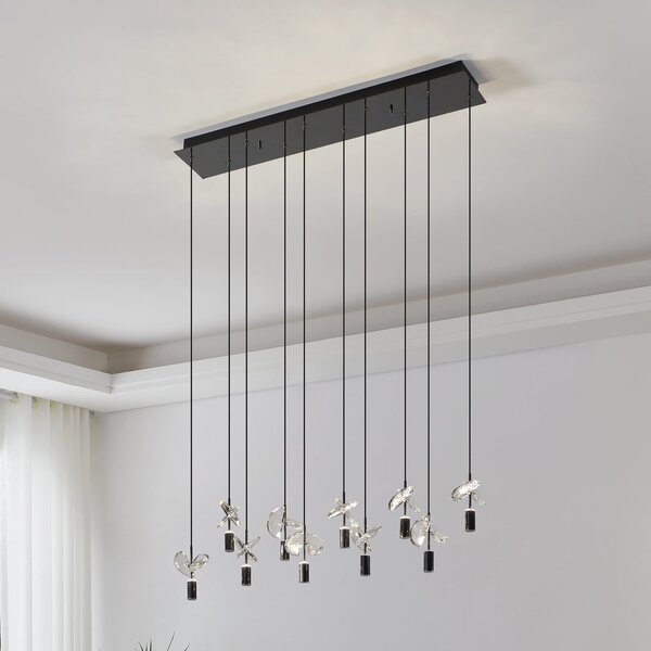 Stars of Light Φωτιστικό οροφής LED Comareira, νικέλιο, 91 cm, CCT, Μεταλλικό, Σαλόνι / τραπεζαρία, Γυαλί, σύγχρονο