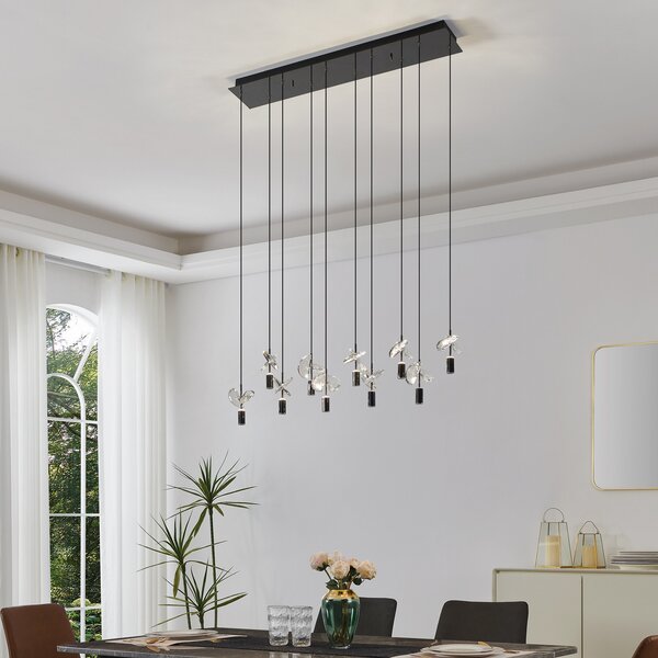 Stars of Light Φωτιστικό οροφής LED Comareira, νικέλιο, 91 cm, CCT, Μεταλλικό, Σαλόνι / τραπεζαρία, Γυαλί, σύγχρονο