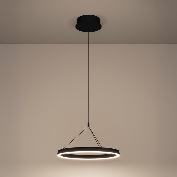 Stars of Light Φωτιστικό οροφής LED Canyamel μαύρο Ø 55 cm CCT, ρυθμιζόμενος, Μαύρο, Σαλόνι / τραπεζαρία, Αλουμίνιο, σύγχρονο