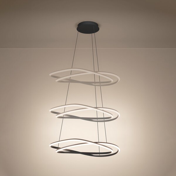 Stars of Light Φωτιστικό οροφής LED Guntin, γκρι, 62 cm, μέταλλο, CCT, ρυθμιζόμενος, Γκρι, Σαλόνι / τραπεζαρία, Μέταλλο, σύγχρονο