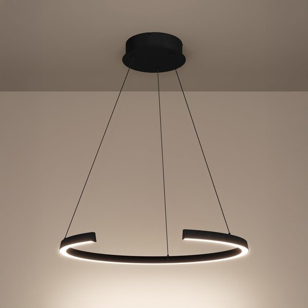 Stars of Light Φωτιστικό οροφής Labonete μαύρο Ø80cm 1 λάμπα CCT, ρυθμιζόμενος, Μαύρο, Σαλόνι / τραπεζαρία, Αλουμίνιο, σύγχρονο