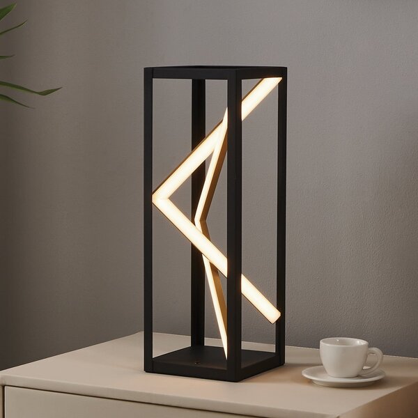 Stars of Light Λάμπα γραφείου LED Penela μαύρο/χρυσό 43 cm CCT, ρυθμιζόμενος, Μαύρο, Σαλόνι / τραπεζαρία, Αλουμίνιο, σύγχρονο
