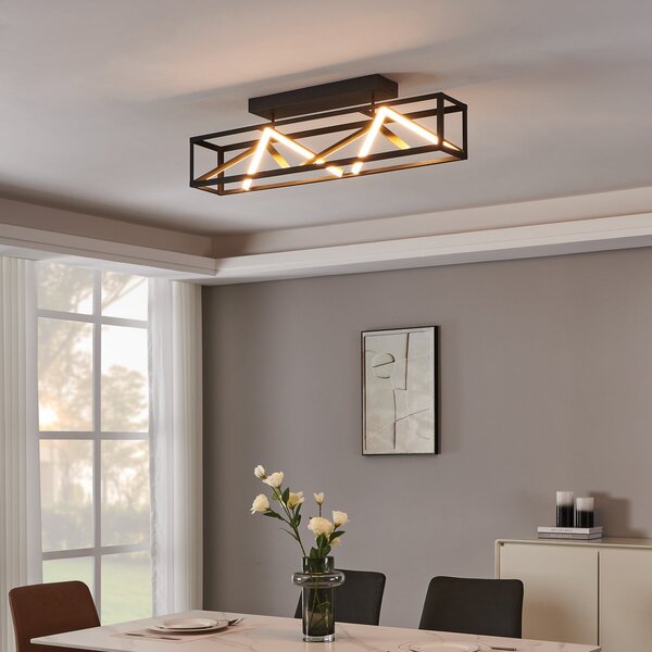 Stars of Light Φωτιστικό οροφής LED Penela μαύρο/χρυσό 87 cm CCT, ρυθμιζόμενος, Μαύρο, Σαλόνι / τραπεζαρία, Αλουμίνιο, σύγχρονο