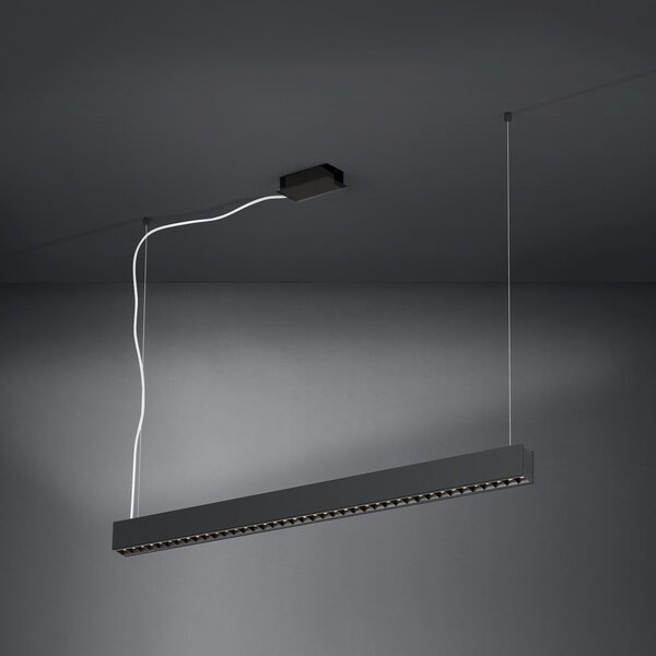 Stars of Light Φωτιστικό οροφής LED Termini, μαύρο, 107 cm, μέταλλο, ρυθμιζόμενος, Μαύρο, Σαλόνι / τραπεζαρία, Μέταλλο, σύγχρονο