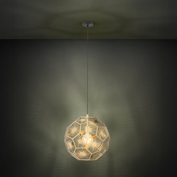 Stars of Light Φωτιστικό οροφής Skoura, ορείχαλκος, Ø 50 cm, μέταλλο, ρυθμιζόμενος, Χρυσό / Ορείχαλκου, Σαλόνι / τραπεζαρία, Μέταλλο, σύγχρονο