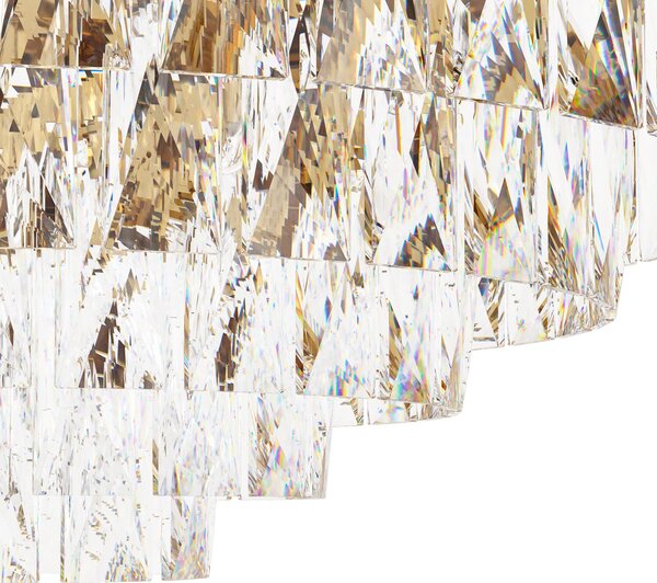 Stars of Light Φωτιστικό οροφής Valparaiso, χρυσό, Ø 48 cm, μέταλλο, ρυθμιζόμενος, Χρυσό / Ορείχαλκου, Σαλόνι / τραπεζαρία, Γυαλί