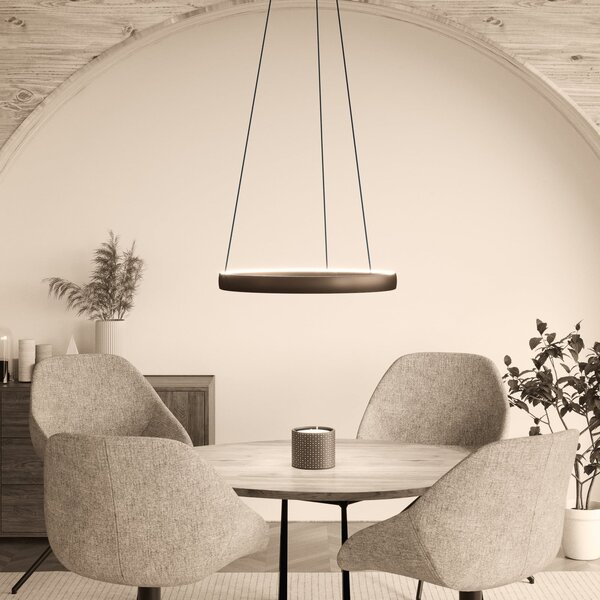 Stars of Light Φωτιστικό οροφής LED Trabuco, καφέ, Ø 80 cm CCT, ρυθμιζόμενος, Καφέ / Σκουριάς, Σαλόνι / τραπεζαρία, Αλουμίνιο, σύγχρονο