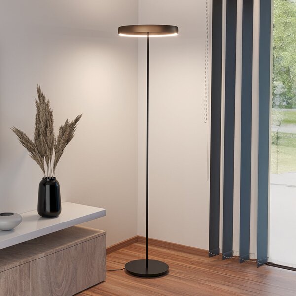 Stars of Light Φωτιστικό δαπέδου LED Trabuco μαύρο/καφέ 175 cm, ρυθμιζόμενος, Καφέ / Σκουριάς, Σαλόνι / τραπεζαρία, Αλουμίνιο, σύγχρονο