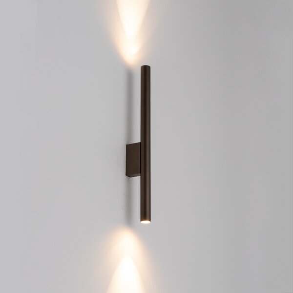 Nowodvorski Lighting Φωτιστικό τοίχου Laser, καφέ, μέταλλο, ύψος 40 cm, G9, ρυθμιζόμενος, Καφέ / Σκουριάς, Σαλόνι / τραπεζαρία, Μέταλλο, σύγχρονο