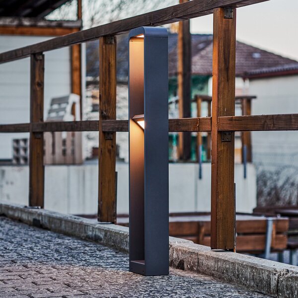 Lindby LED φωτιστικό μονοπατιών Darko, 100cm, γκρι, μεταλλικό, IP54, Γκρι, Αλουμίνιο, σύγχρονο