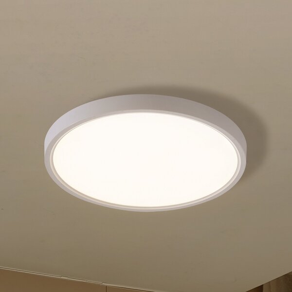 Lindby Smart LED φωτιστικό οροφής Deika, Ø 40 cm, λευκό, Tuya, ρυθμιζόμενος, Λευκό, Σαλόνι / τραπεζαρία, Πλαστικό, σύγχρονο