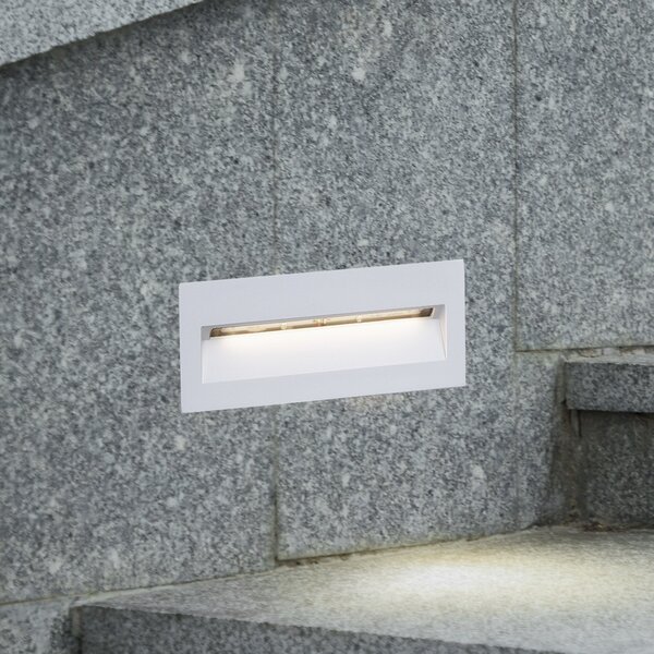 Lucande Φωτιστικό τοίχου LED Loya, 23 x 8 cm, λευκό, IP54, Λευκό, Αλουμίνιο, σύγχρονο