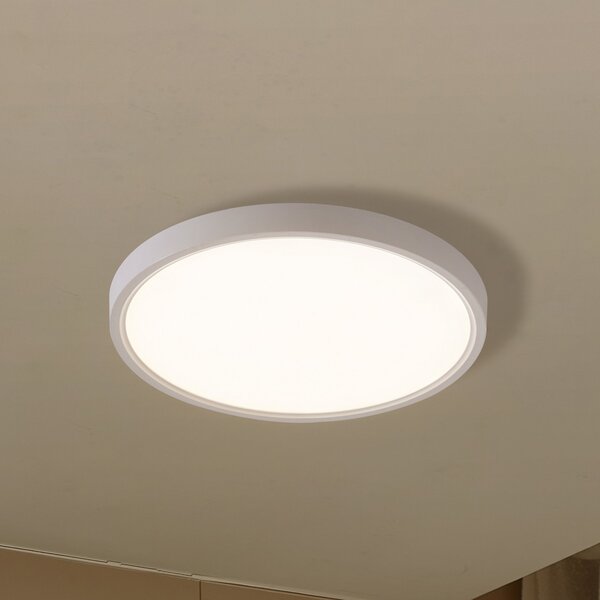 Lindby Smart LED φωτιστικό οροφής Deika, Ø 30 cm, λευκό, Tuya, ρυθμιζόμενος, Λευκό, Σαλόνι / τραπεζαρία, Πλαστικό, σύγχρονο