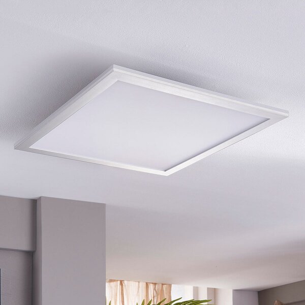Lindby LED πάνελ Livel, σετ 2 τεμαχίων, 4.000 K, 40 x cm, ασημί, Μεταλλικό, Κουζίνα, Πλαστικό, σύγχρονο