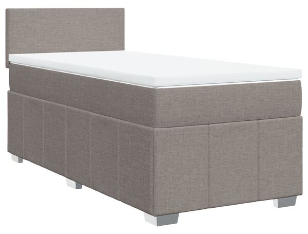 VidaXL Κρεβάτι Boxspring με Στρώμα Taupe 90x190 εκ.Υφασμάτινο