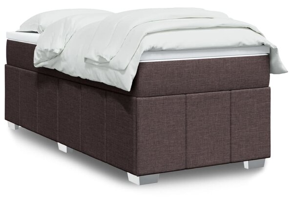 VidaXL Κρεβάτι Boxspring με Στρώμα Σκούρο Καφέ 90x190 εκ. Υφασμάτινο