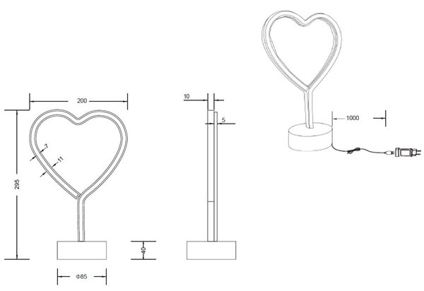 Διακοσμητικό Φωτιστικό LED RL Heart R55210101
