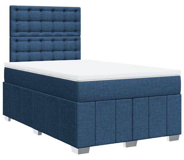 VidaXL Κρεβάτι Boxspring με Στρώμα Μπλε 120x190 εκ. Υφασμάτινο