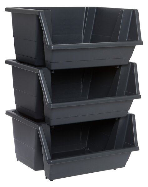 Κουτιά Αποθήκευσης (Σετ 3τμχ) F-V Storage Black 190423A