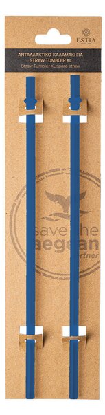 Ανταλλακτικά Καλαμάκια (Σετ 2τμχ) Estia Tumbler XL 900ml 900ml Denim Blue 01-32364