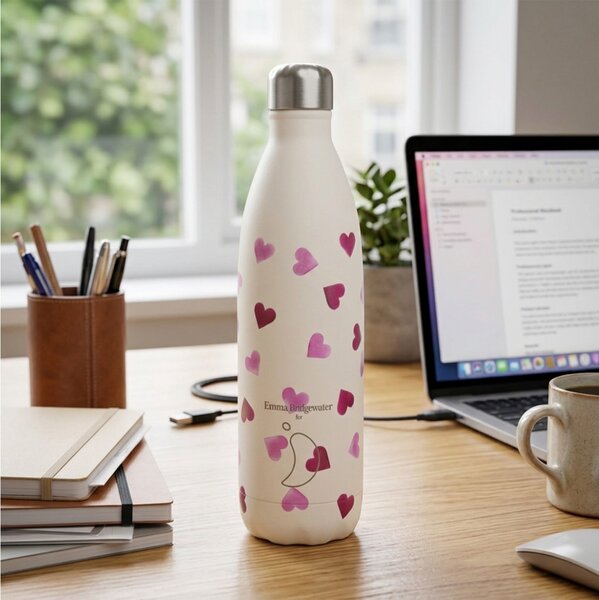 Μπουκάλι Θερμός Original Emma Bridgewater Chilly's με χωρητικότητα 750ml και διατήρηση θερμοκρασίας 12h ζεστό / 24h κρύο - Hearts
