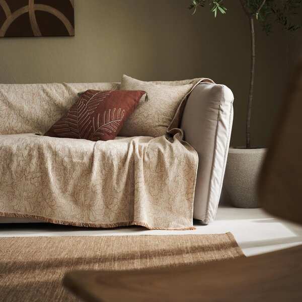 Ριχτάρι Καναπέ Τριθέσιου (180x300) Gofis Home Ivory/Appricot 430/03