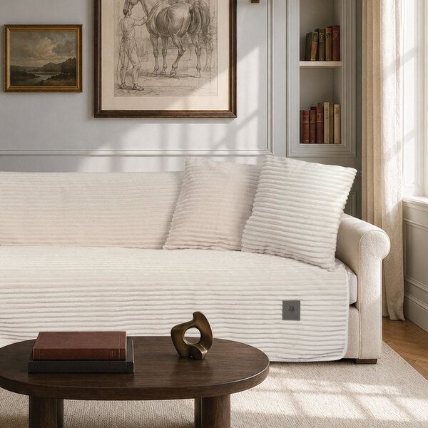Ριχτάρι Καναπέ Διθέσιου Fleece (180x250) Greenwich Polo Club Essential 3995 Ivory