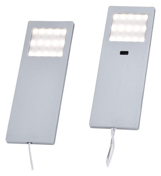 Paul Neuhaus Φωτιστικό επίπλων Helena LED, 19 x 7 cm, σετ 2 τεμαχίων, αισθητήρας, μέταλλο, Μεταλλικό, Κουζίνα, Μέταλλο, σύγχρονο