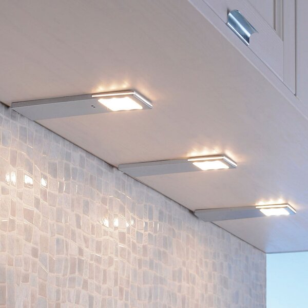 Paul Neuhaus Φωτιστικό επίπλων Helena LED, 19 x 7 cm, σετ 3 τεμαχίων, αισθητήρας, μέταλλο, Μεταλλικό, Κουζίνα, Μέταλλο, σύγχρονο