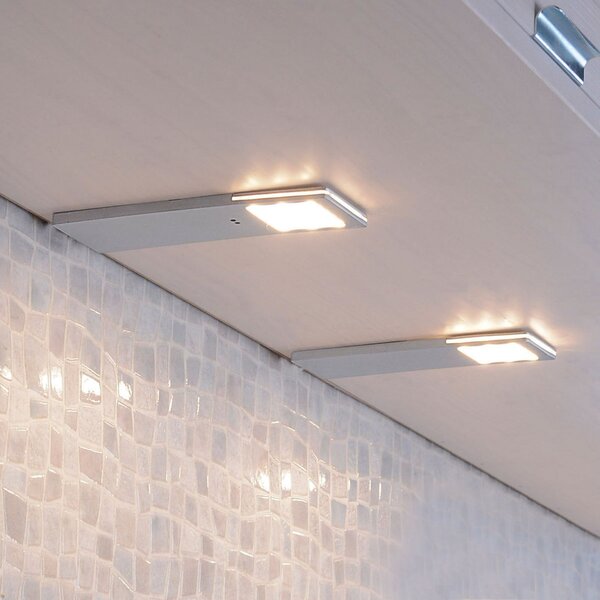 Paul Neuhaus Φωτιστικό επίπλων Helena LED, 19 x 7 cm, σετ 2 τεμαχίων, αισθητήρας, μέταλλο, Μεταλλικό, Κουζίνα, Μέταλλο, σύγχρονο
