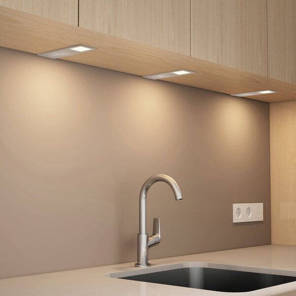 Arcchio LED-Unterbaulampen Nortra, σετ 3 τεμαχίων, γκρι, χρώμα αλουμινίου, ρυθμιζόμενος, Μεταλλικό, Σαλόνι / τραπεζαρία, Μέταλλο, σύγχρονο