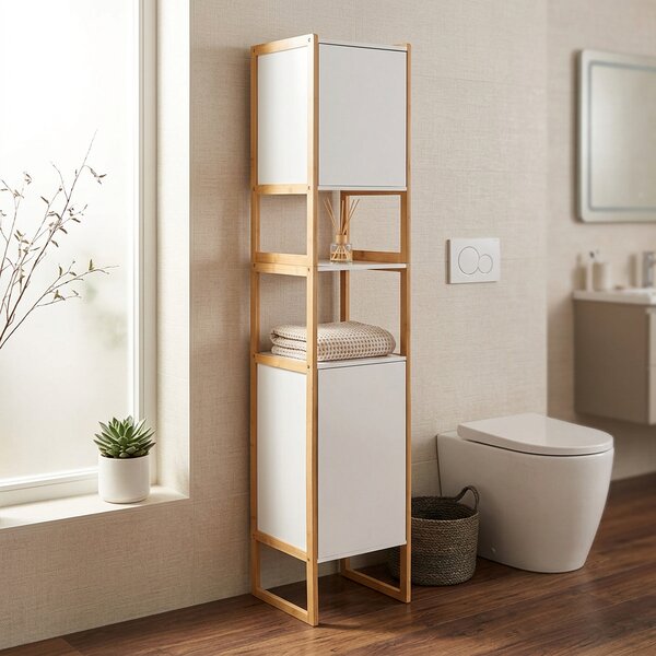 Στήλη Μπάνιου Με Ντουλάπια (33x33x170) F-V Natureo White 174890A