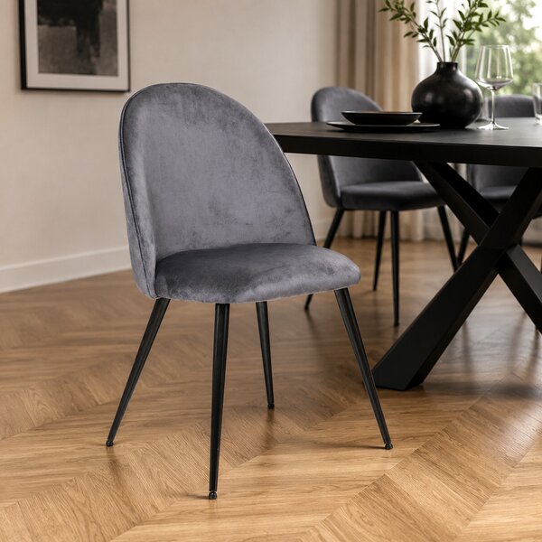 Καρέκλα Τραπεζαρίας (52x54x84) A-S Slano Velvet Grey 184908D