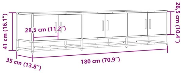 Έπιπλο Τηλεόρασης Καφέ Δρυς 180x35x41 εκ. Επεξεργασμένο Ξύλο - Καφέ