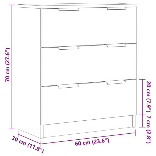 Ντουλάπι Παλ. Ξύλο 60 x 30 x 70 εκ. από Επεξεργασμένο Ξύλο - Καφέ