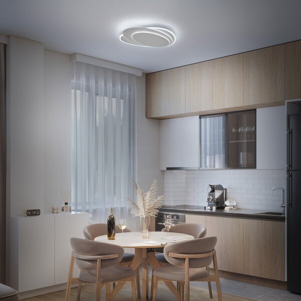 OSRAM Φωτιστικό οροφής LED ORBIS LAYERS, λευκό, 49 x 36 εκ., CCT, ρυθμιζόμενος, Λευκό, Σαλόνι / τραπεζαρία, Μέταλλο, σύγχρονο