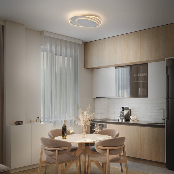 OSRAM Φωτιστικό οροφής LED ORBIS LAYERS, λευκό, 49 x 36 εκ., CCT, ρυθμιζόμενος, Λευκό, Σαλόνι / τραπεζαρία, Μέταλλο, σύγχρονο