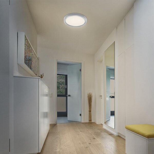 OSRAM Φωτιστικό οροφής LED ORBIS QUICKFIX, διάμετρος 32 εκ., ασημί, clickdim, ρυθμιζόμενος, Μεταλλικό, Σαλόνι / τραπεζαρία, Μέταλλο, σύγχρονο