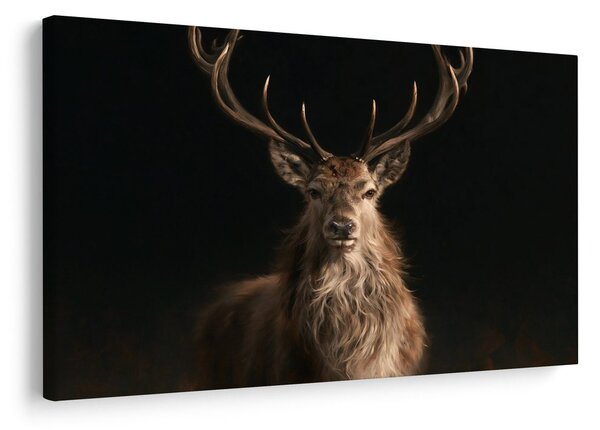Πίνακας σε καμβά μεγαλοπρεπές ελάφι στο σκοτάδι