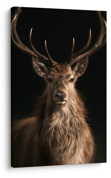 Πίνακας σε καμβά περήφανο ελάφι με κέρατα