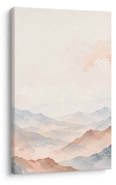 Πίνακας σε καμβά παστέλ κορυφές στην ομίχλη
