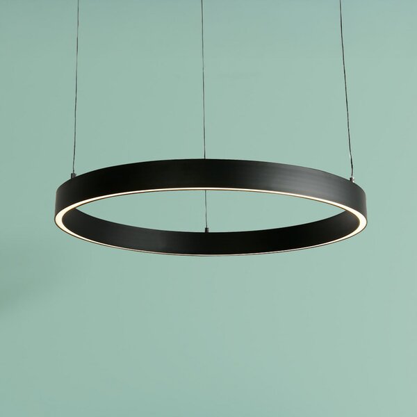 Searchlight Κρεμαστό φωτιστικό LED Layla, μαύρο, Ø 64 cm CCT, ρυθμιζόμενο σε ύψος, ρυθμιζόμενος, Μαύρο, Σαλόνι / τραπεζαρία, Μέταλλο, σύγχρονο
