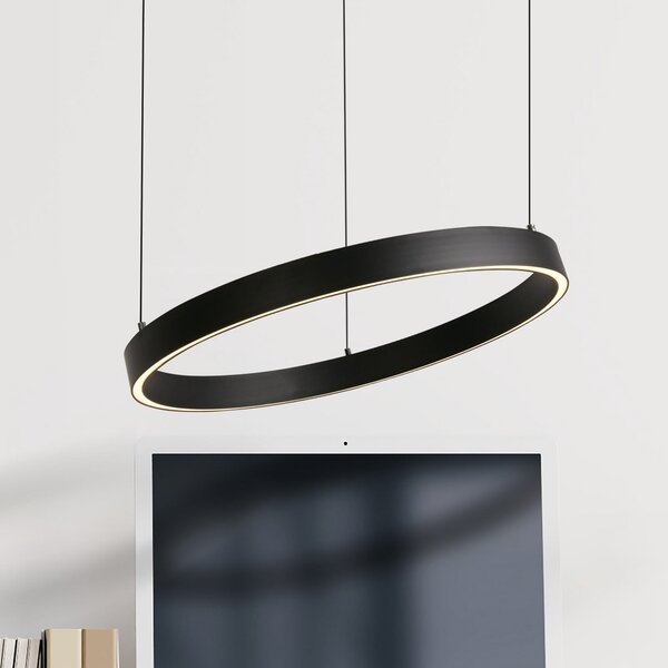Searchlight Κρεμαστό φωτιστικό LED Layla, μαύρο, Ø 44 cm CCT, ρυθμιζόμενο σε ύψος, ρυθμιζόμενος, Μαύρο, Σαλόνι / τραπεζαρία, Μέταλλο, σύγχρονο
